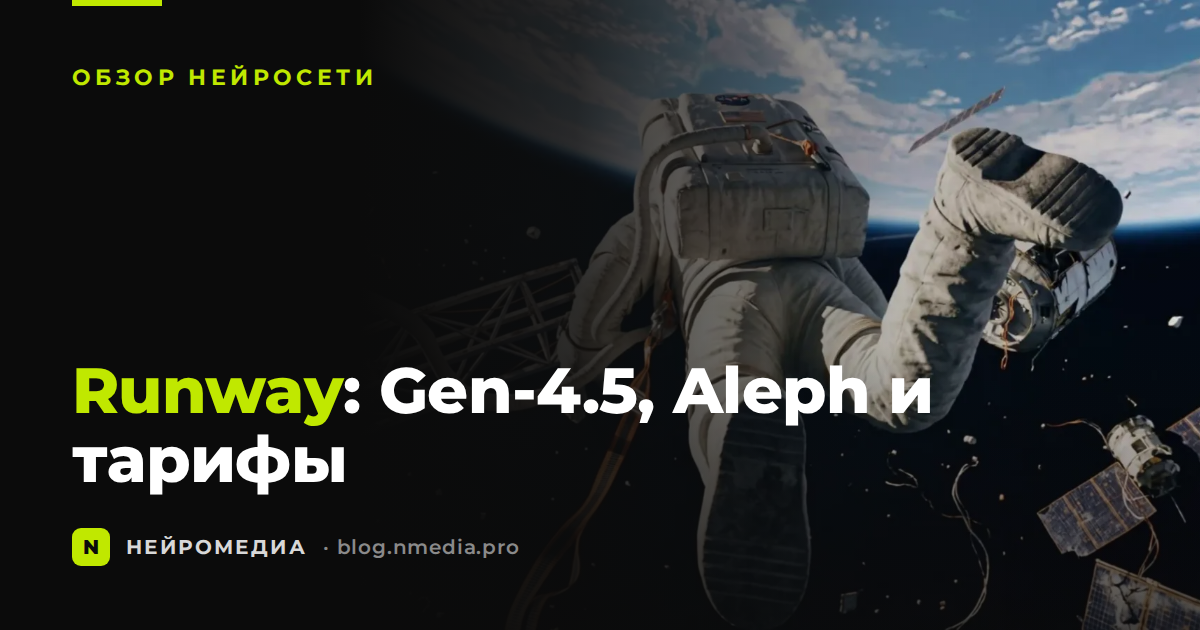 Runway: как пользоваться нейросетью для видео, что умеют Gen-4.5 и Aleph 2.0 и сколько это стоит